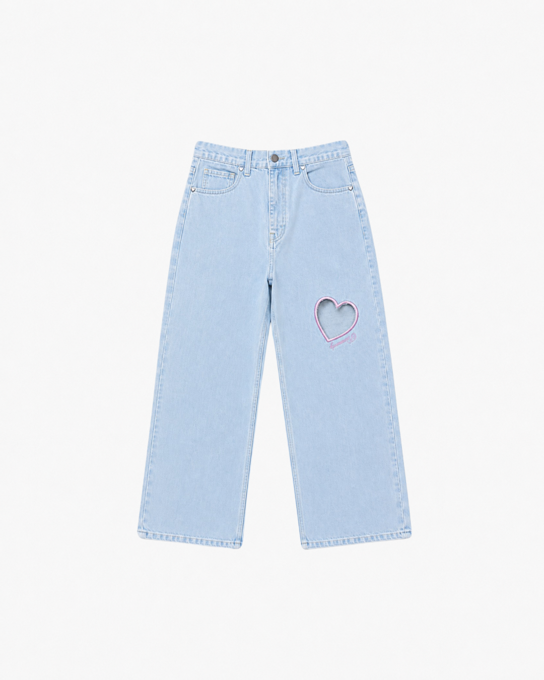 LOGO HEART DENIM PANTS
