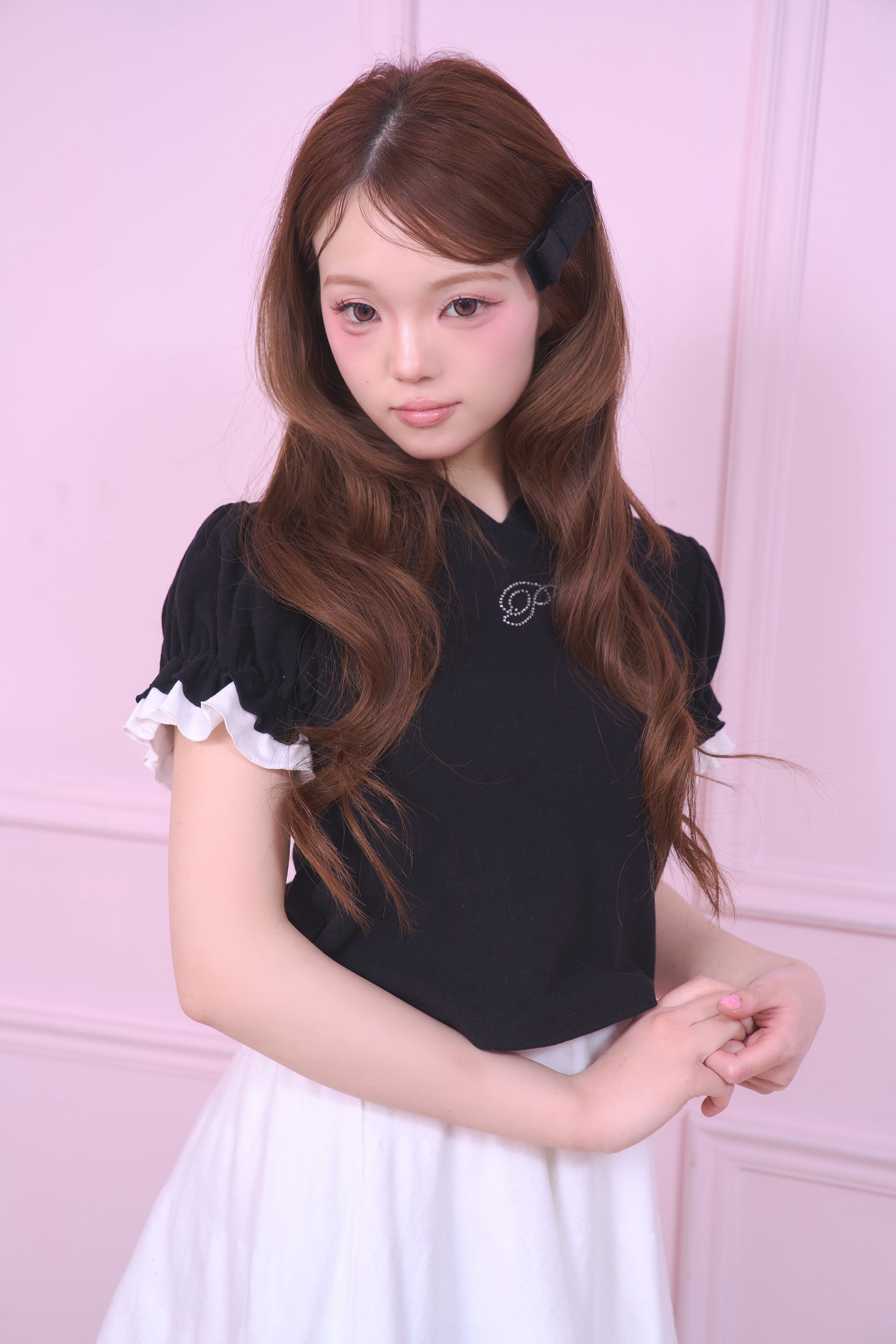 TWINKLE FRILL HOODIE TOPS