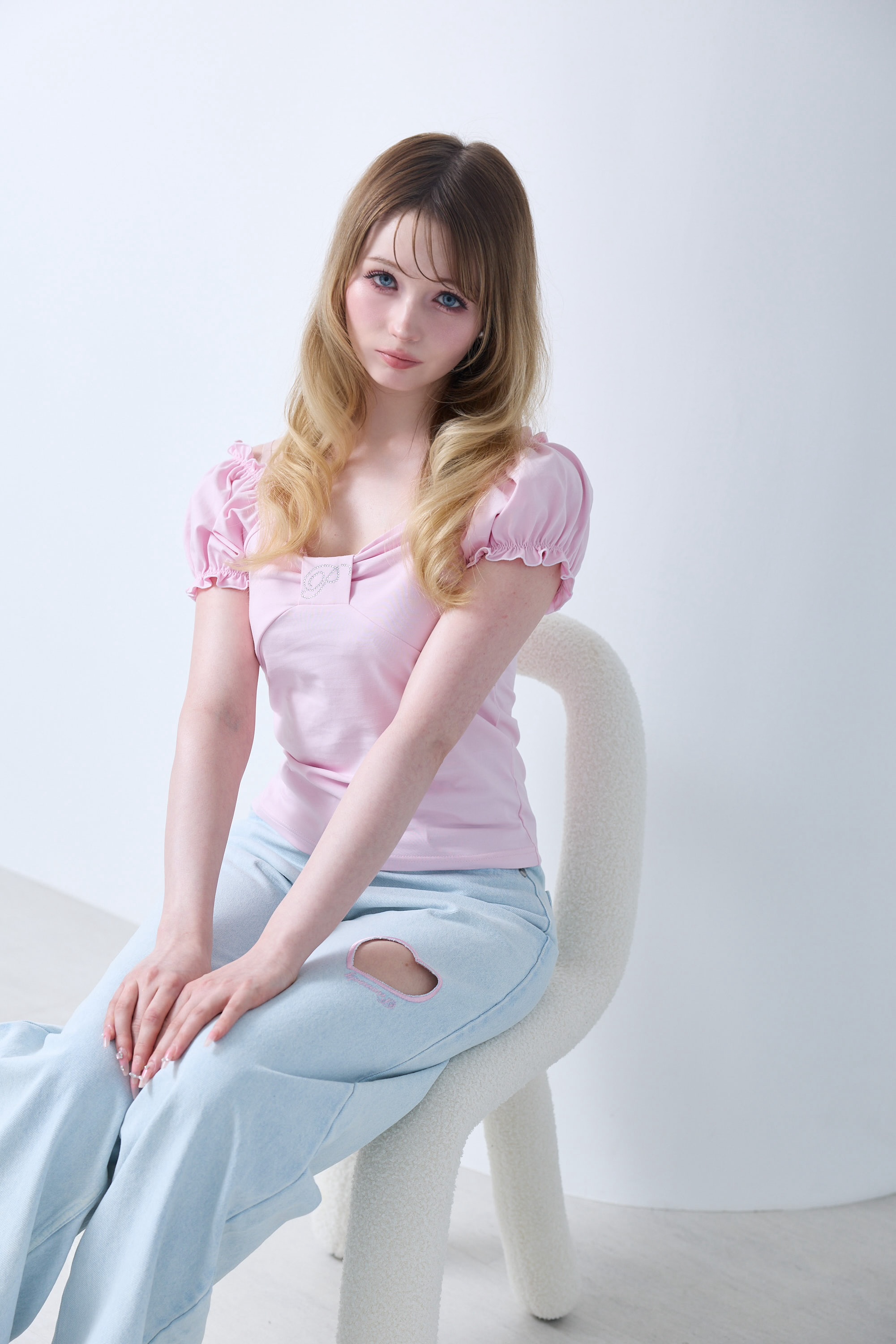 LOGO HEART DENIM PANTS