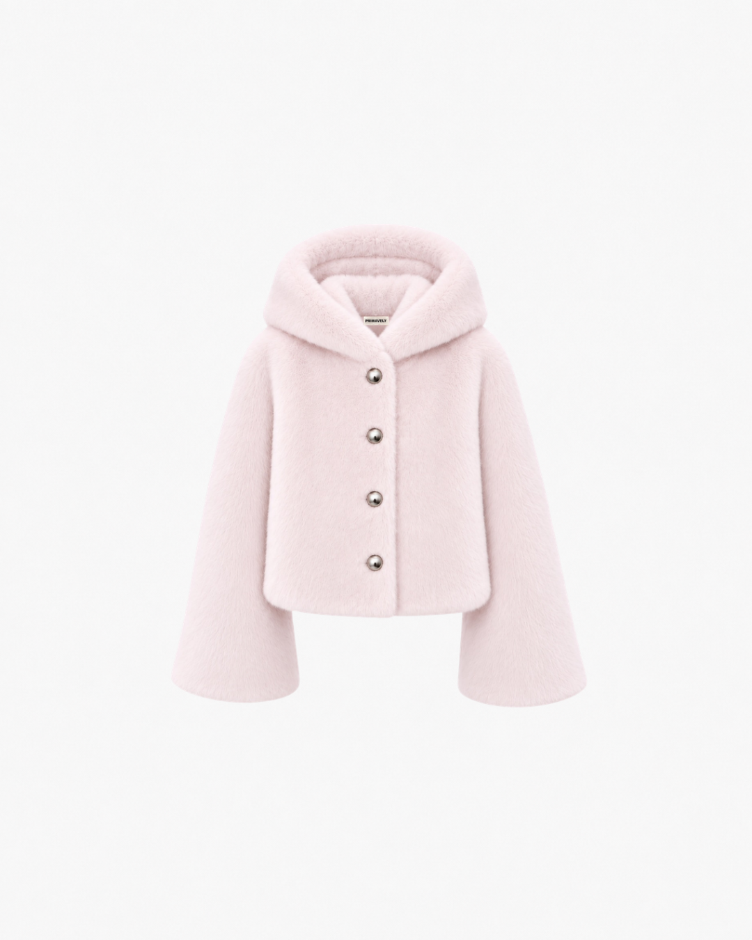 FLUFFY HOOD SHORT COAT