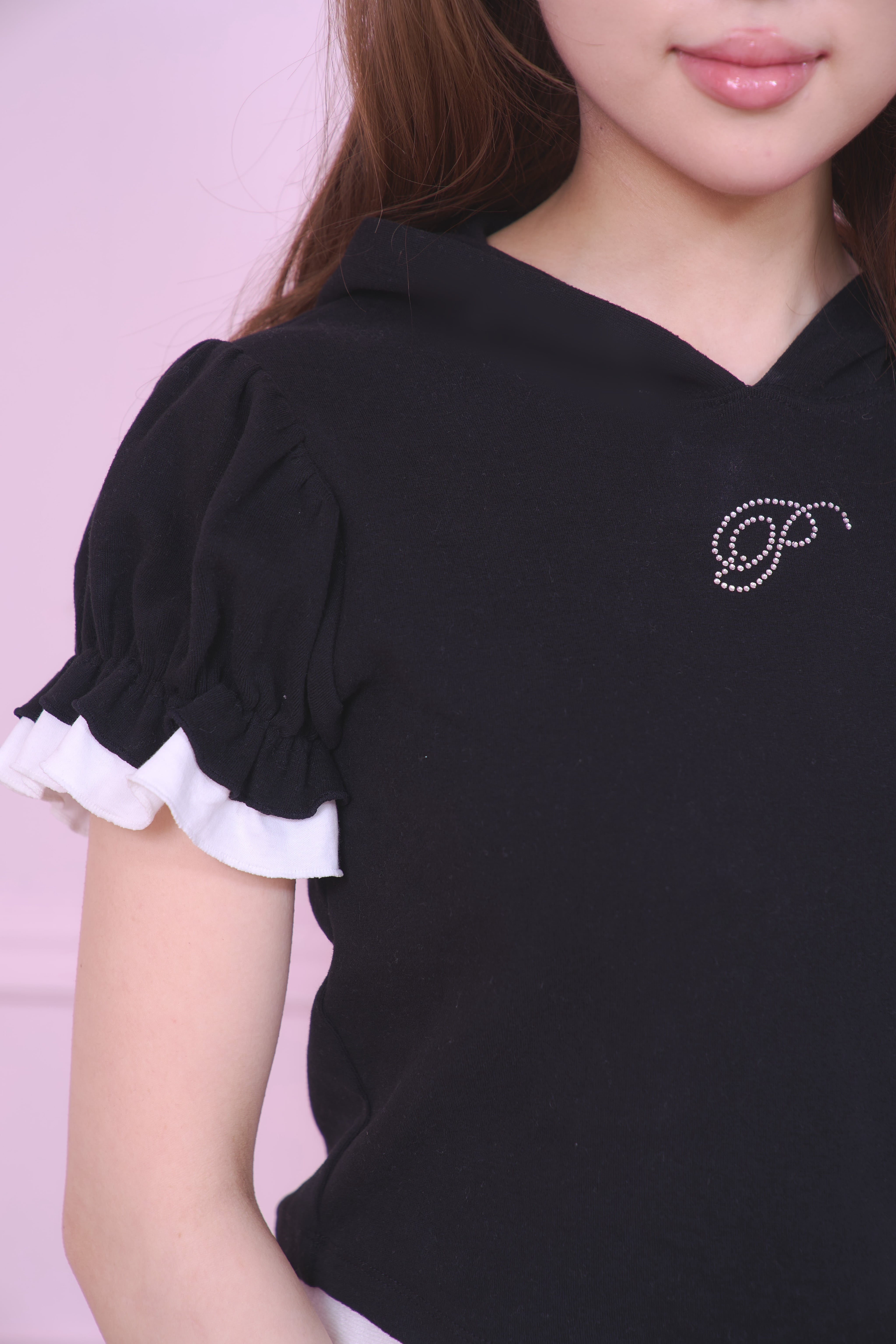 TWINKLE FRILL HOODIE TOPS