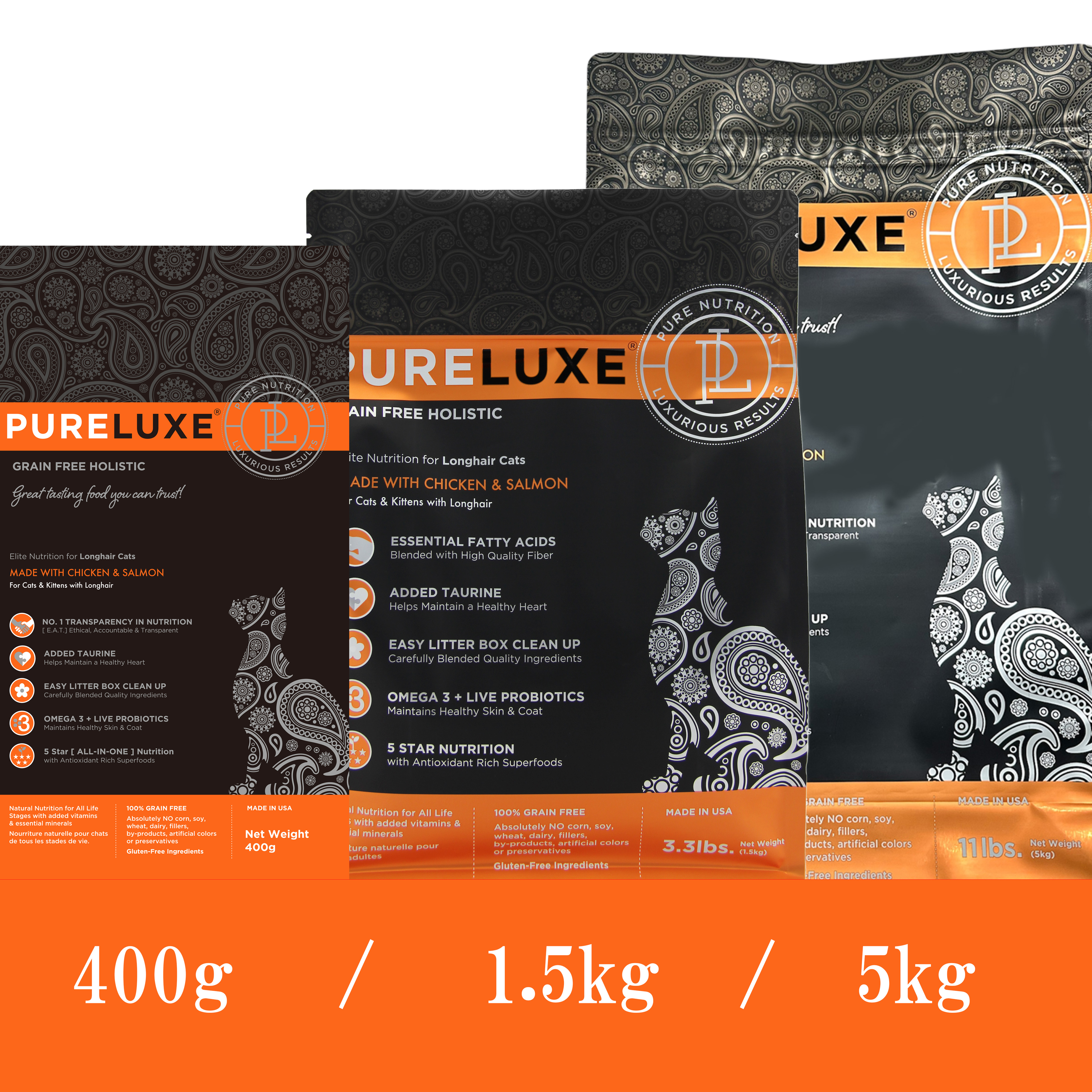 ロングヘアーキャット　チキン＆サーモン