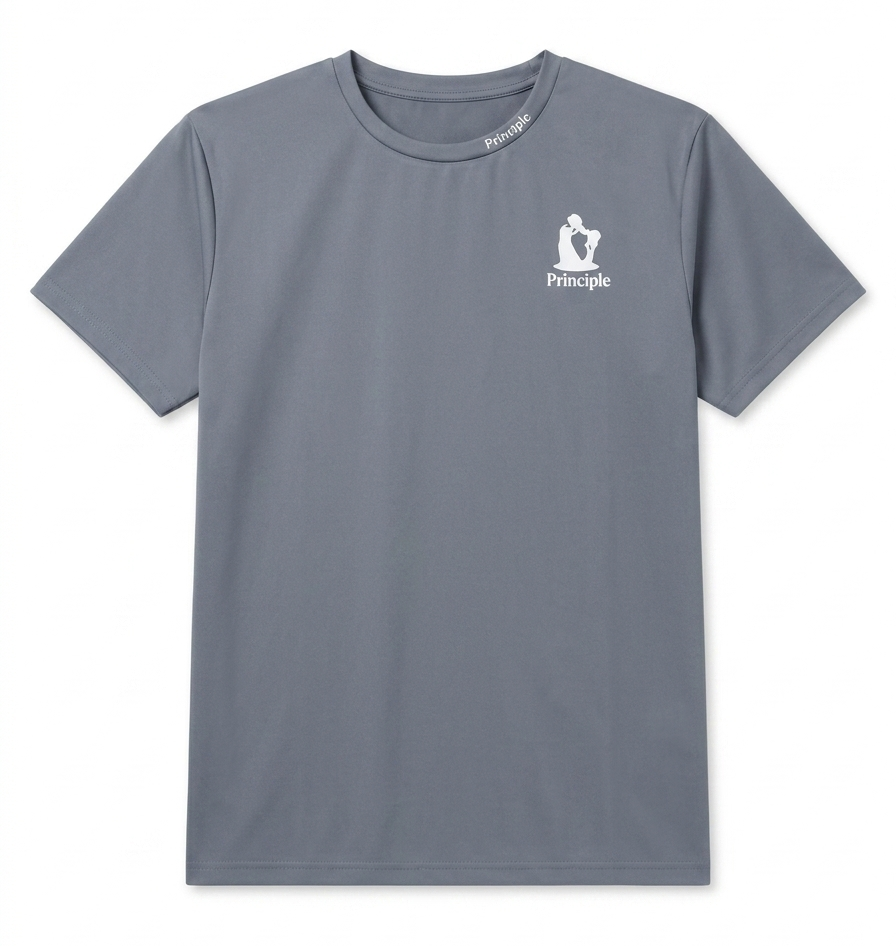 オリジナルTシャツ【プリンシプル】前後ロゴ有り サイズ: グレー　M