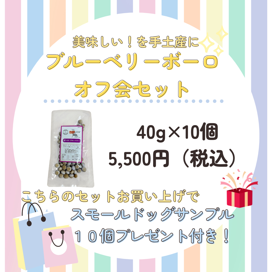 サンプル付き！オフ会おやつセット（ブルーベリーボーロ　40ｇ×１０個）