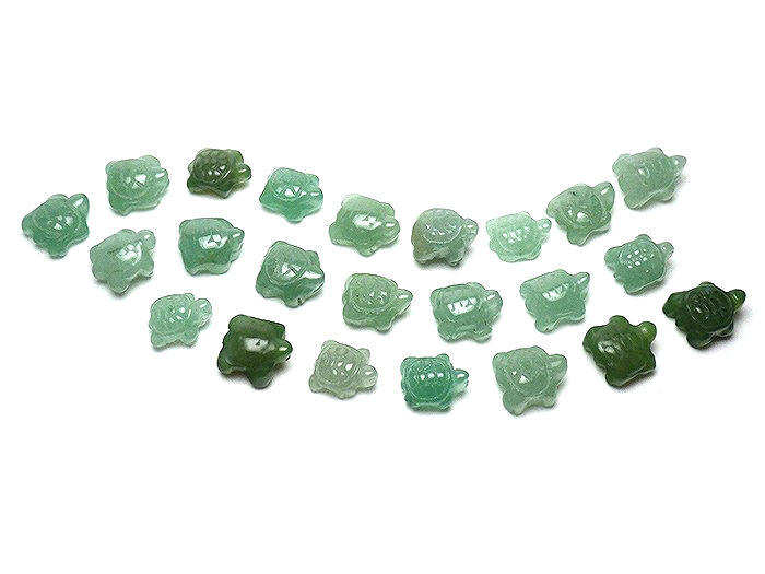 【卸】福袋用商材＜銭 亀＞ グリーンクォーツァイト 8x10mm 10個セット 限定［送料別/クーポン除外品］