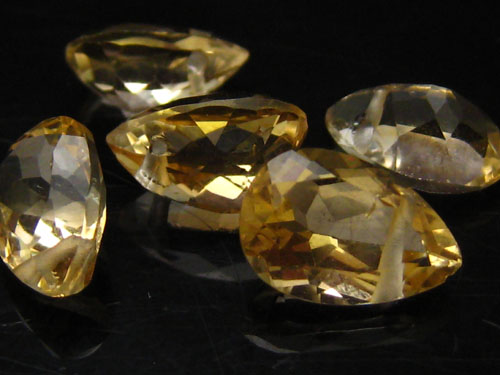 【卸】宝石質ペアシェイプブリリアントカット シトリン