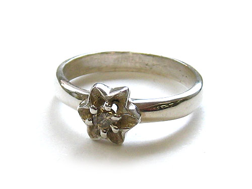 【卸】ダイヤモンド付 シルバーリングType1 13号