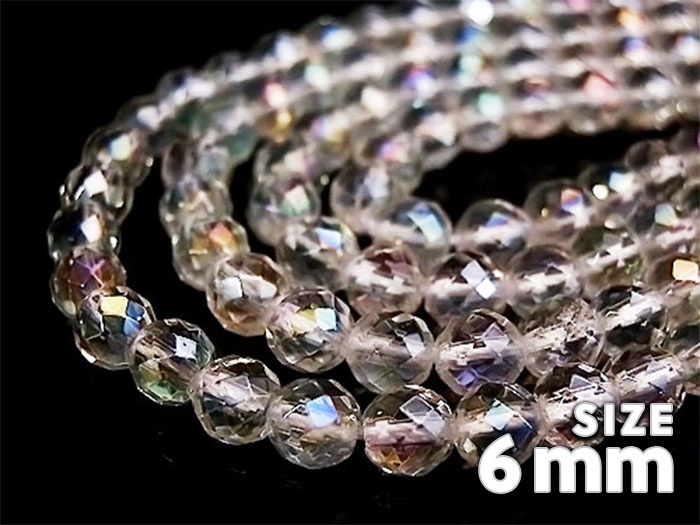 【卸】1連 64面ミラーボールカット オーロラクリスタル