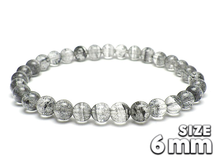 【卸】ブレスレット ブラックファントム入り水晶AAA