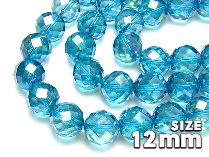 【卸】1連 64面ミラーボールカット アクアオーラ