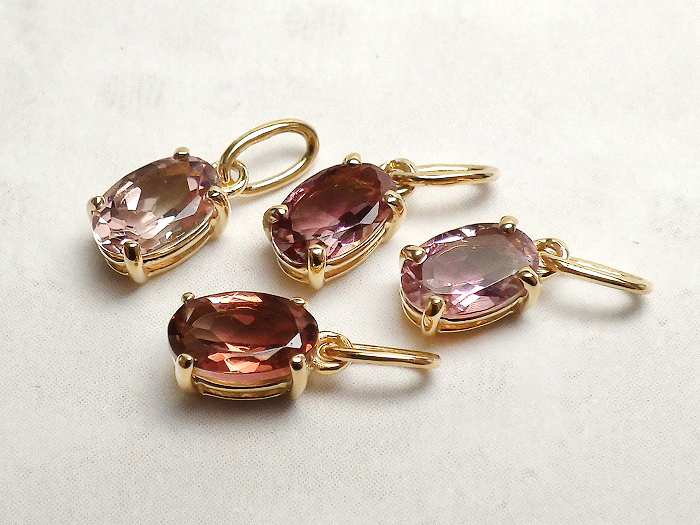 【卸】ペンダントトップ K18PT オーバルカット バイカラートルマリン［送料別/クーポン除外品］