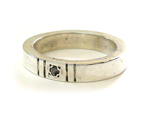 【卸】ダイヤモンド付 シルバーリングType10 18号