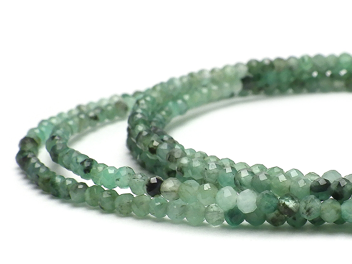 【卸】SV925ブレスレット ダイヤモンドカット エメラルド［送料別/クーポン除外品］2.0-2.5mm