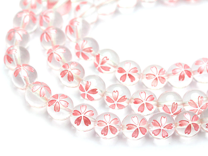 【卸】粒売り 桜ビーズ 水晶