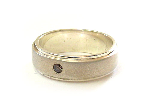 【卸】ダイヤモンド付 シルバーリングType11 16号