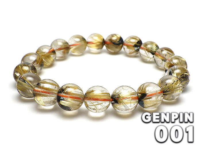 【卸】ブレスレット 太陽タイチンルチルクォーツ 現品No.LB023