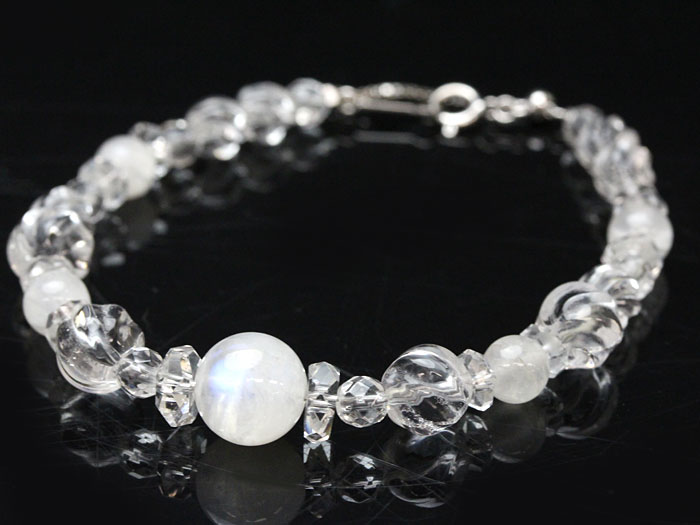 【卸】NEW!! デザインブレスレット 06月誕生石 ブルームーンストーン 