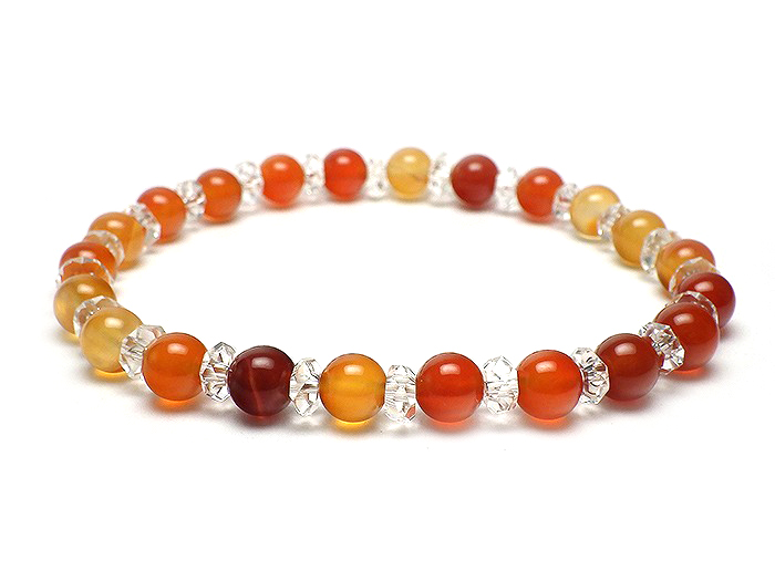 【卸】◆新春特価◆ブレスレット 20面カット×カーネリアン 6mm［送料別/クーポン除外品］