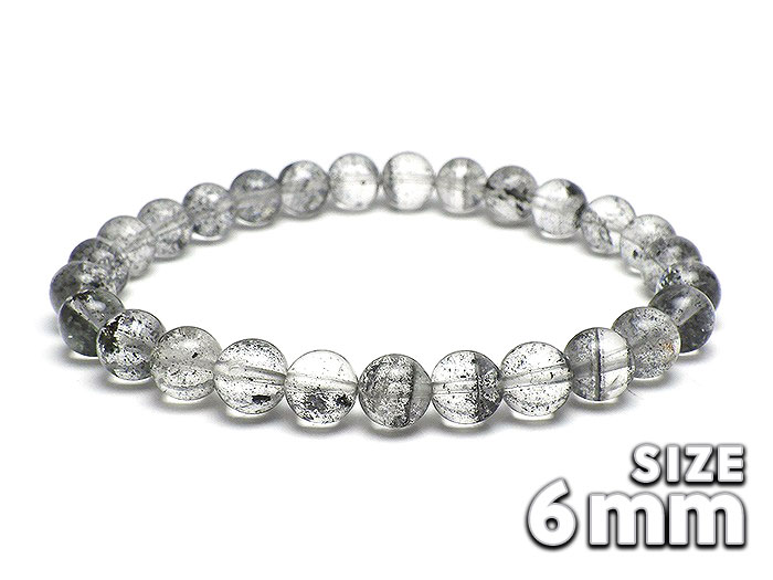 【卸】ブレスレット ブラックファントム入り水晶AAA'