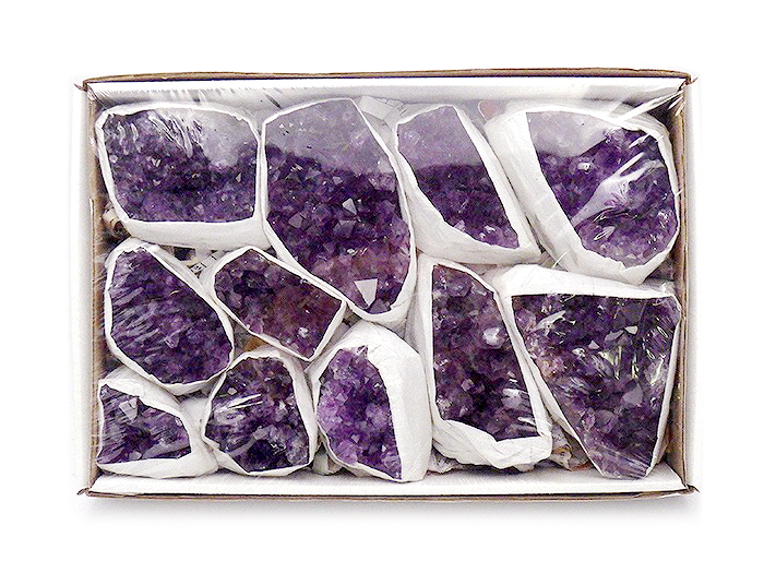 【卸】原石 ウルグアイ産 アメジストクラスターBOX［送料別/クーポン除外品］