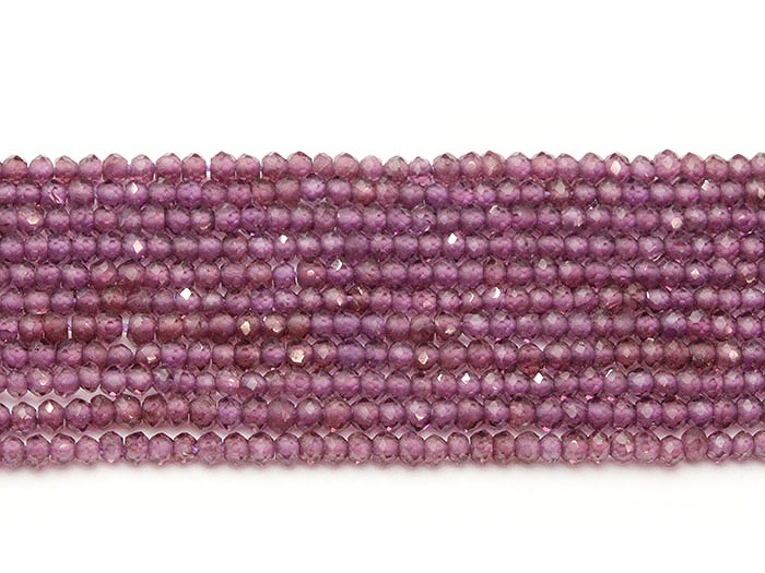 【卸】1連 ダイヤモンドカット ロードライトガーネット 2.5x2mm前後