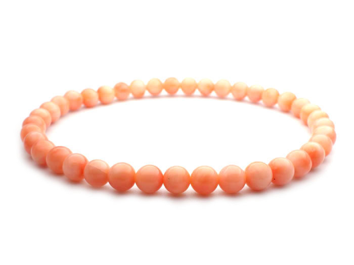 【卸】ブレスレット 天然桃珊瑚SA サンゴ 5mm