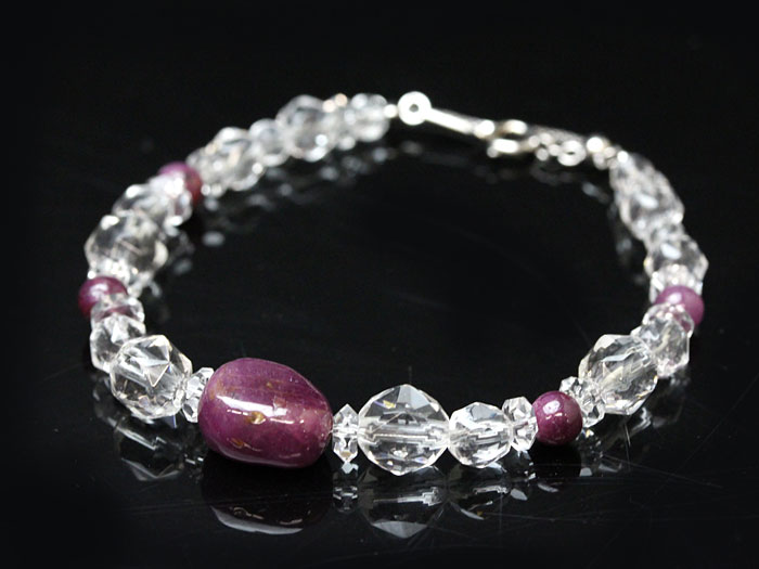 【卸】NEW!! デザインブレスレット 07月誕生石 ルビー 