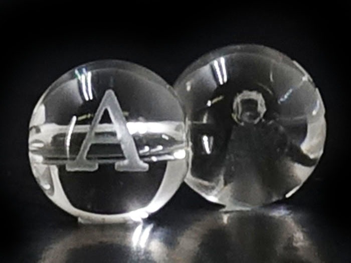 【卸】粒売り アルファベットビーズ 水晶 「A～Z」8mm