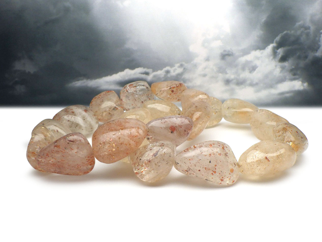 【卸】ブレスレット タンブル型 イリュージョンサンストーンAA TYPE2