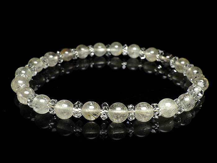【卸】◆新春特価◆ブレスレット 20面カット×ルチルクォーツ 6mm［送料別/クーポン除外品］