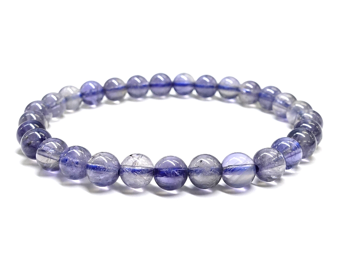 【卸】ブレスレット アイオライトAAA ライトブルーベース 6mm前後