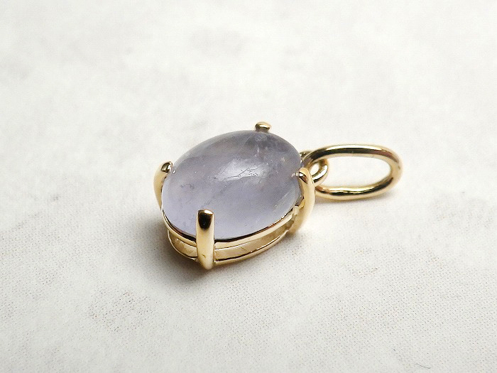 【卸】ペンダントトップ K18PT オーバル型 アフガニスタン産 ハックマナイト［送料別/クーポン除外品］