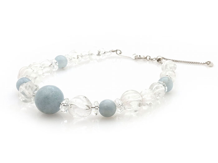 【卸】NEW!! デザインブレスレット 03月誕生石 アクアマリン 