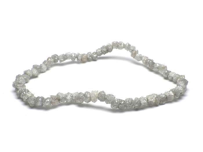 【卸】ブレスレット ラフカット ダイヤモンド原石 シルバー 26ct［送料別/クーポン除外品］ 3.5〜5.0x2.5〜3.5mm前後