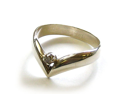 【卸】ダイヤモンド付 シルバーリングType4 18号