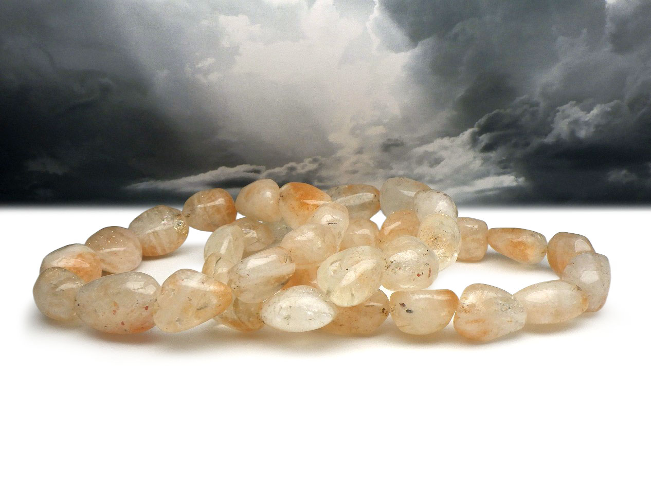 【卸】ブレスレット タンブル型 イリュージョンサンストーンA