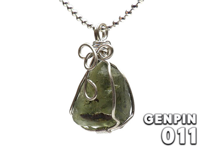 【卸】ペンダントトップ ワイヤーデザイン モルダバイト 現品No.PT030［送料別/クーポン除外品］