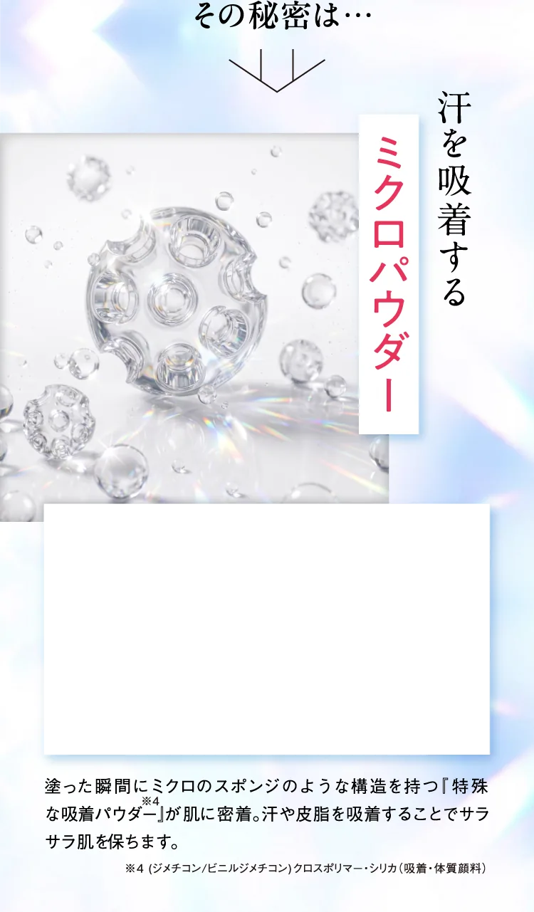 汗を吸着するミクロパウダー