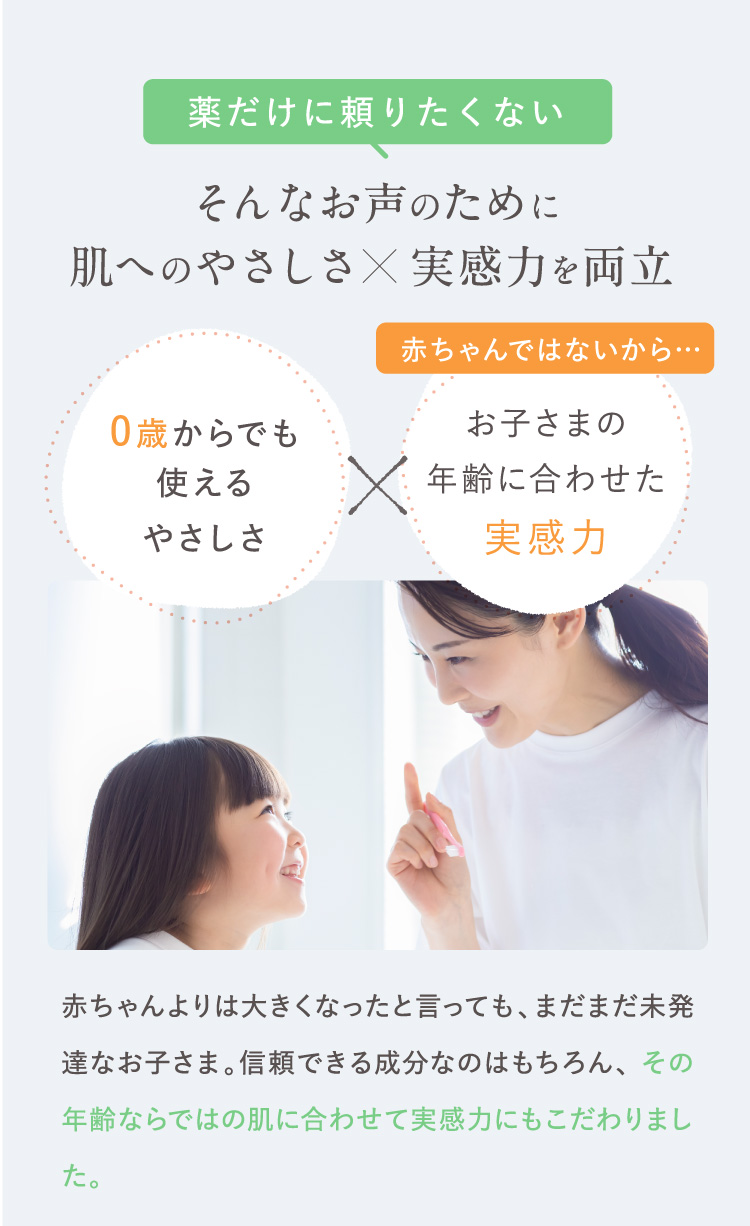 「薬だけに頼りたくない」そんなお声のために肌への優しさ×実感力を両立