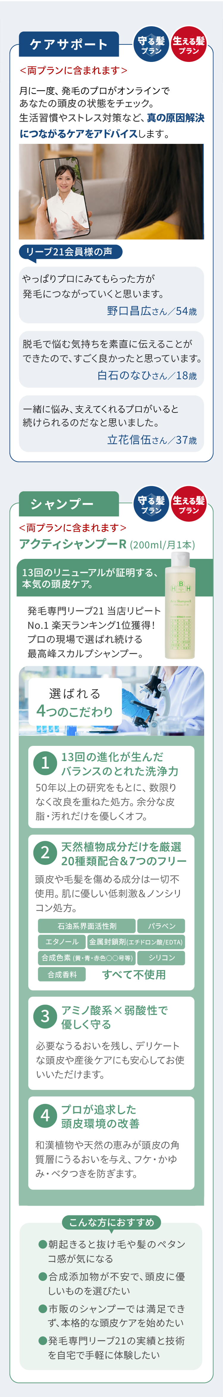 オンラインケアサポートとアクティシャンプーRのご紹介