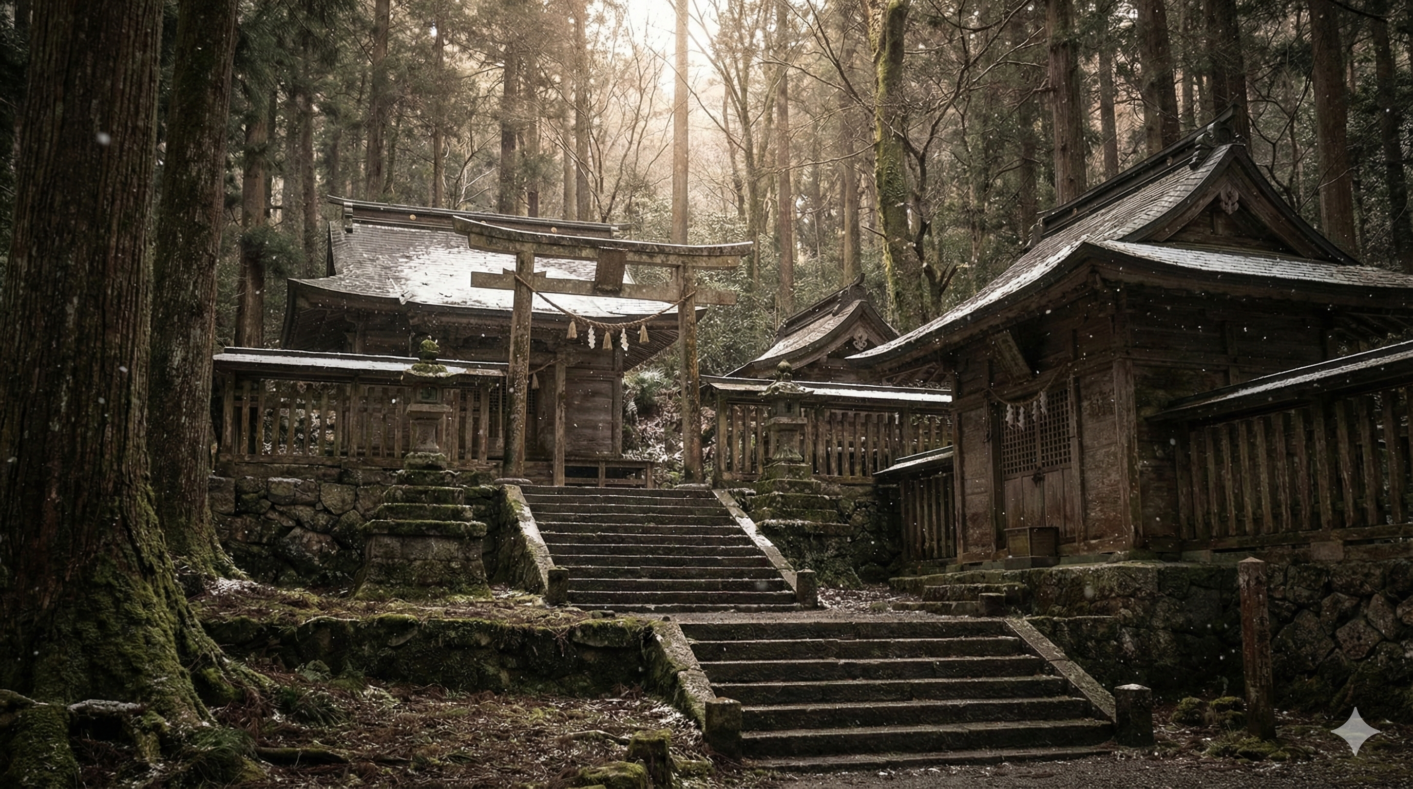 静寂に包まれた神社の境内