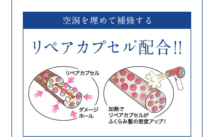 空洞を埋めて補修するリペアカプセル配合！！