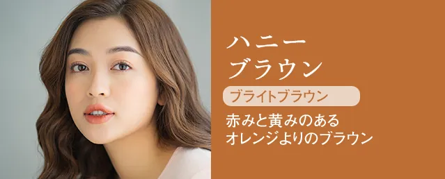 ハニーブラウン ブライトブラウン 赤みと黄みのあるオレンジよりのブラウン