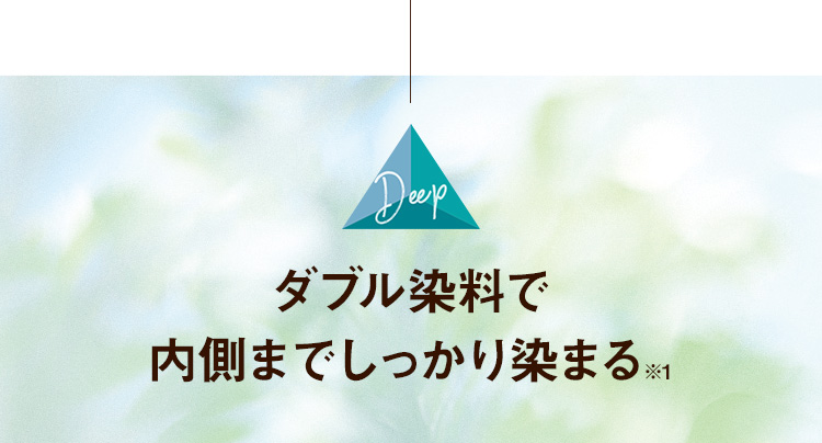 ダブル染料で内側までしっかり染まる※