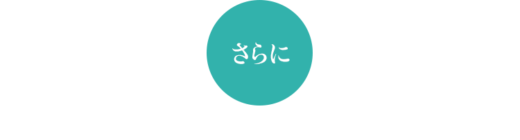 teal色の丸アイコンに白文字で「さらに」と書かれている