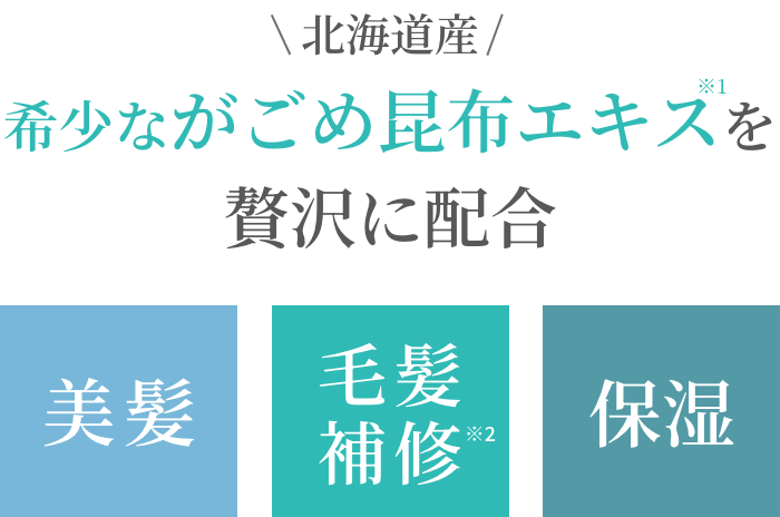 北海道産希少ながごめ昆布エキスを
贅沢に配合