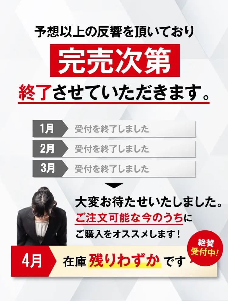 予想以上の反響をいただいており終了