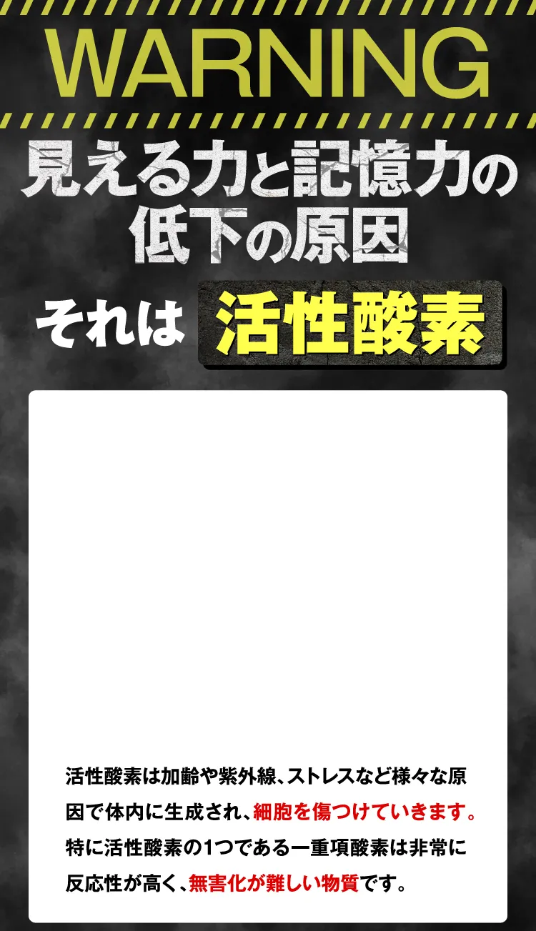 記憶力の低下の原因それは活性酸素