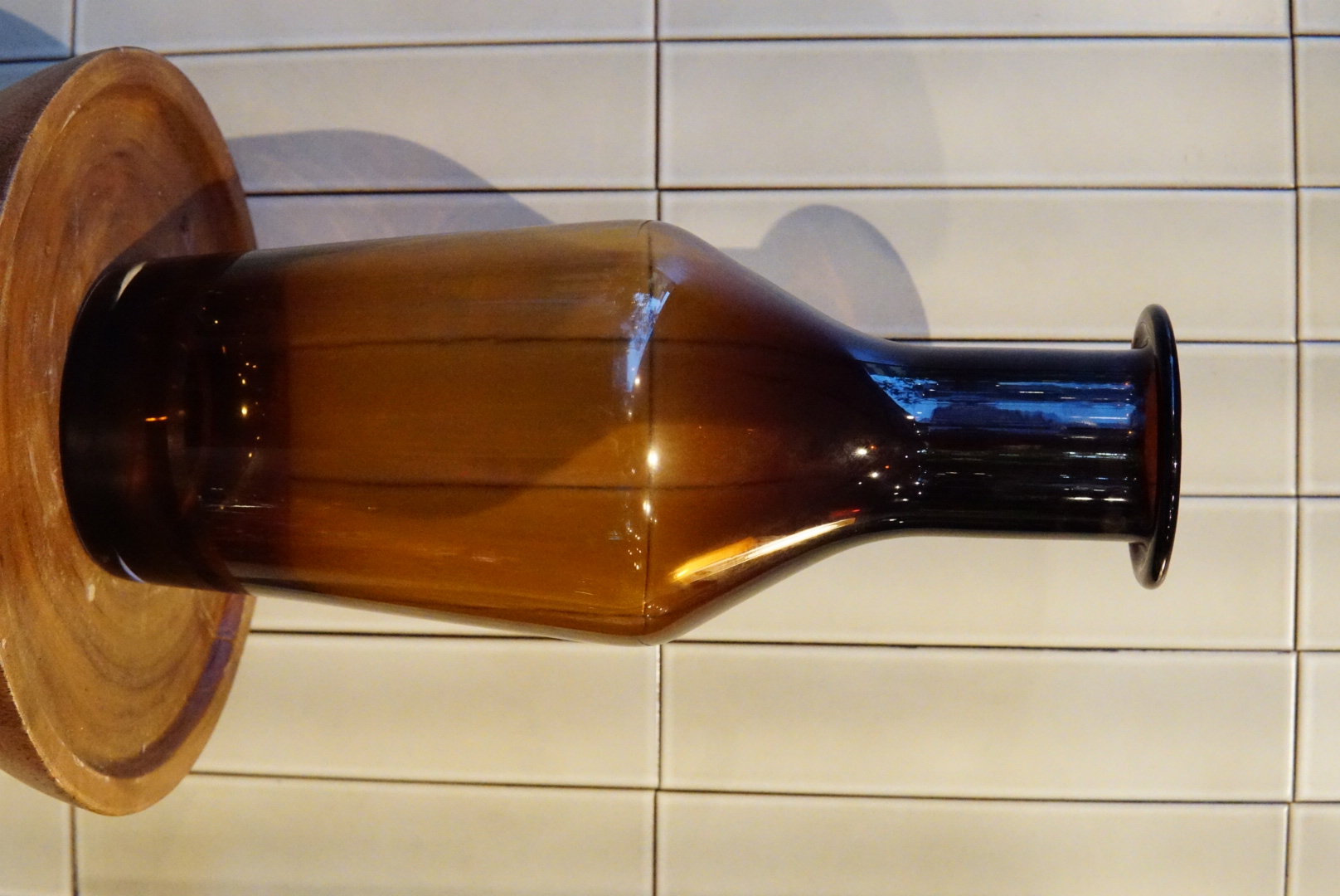 flower vase glass amber L