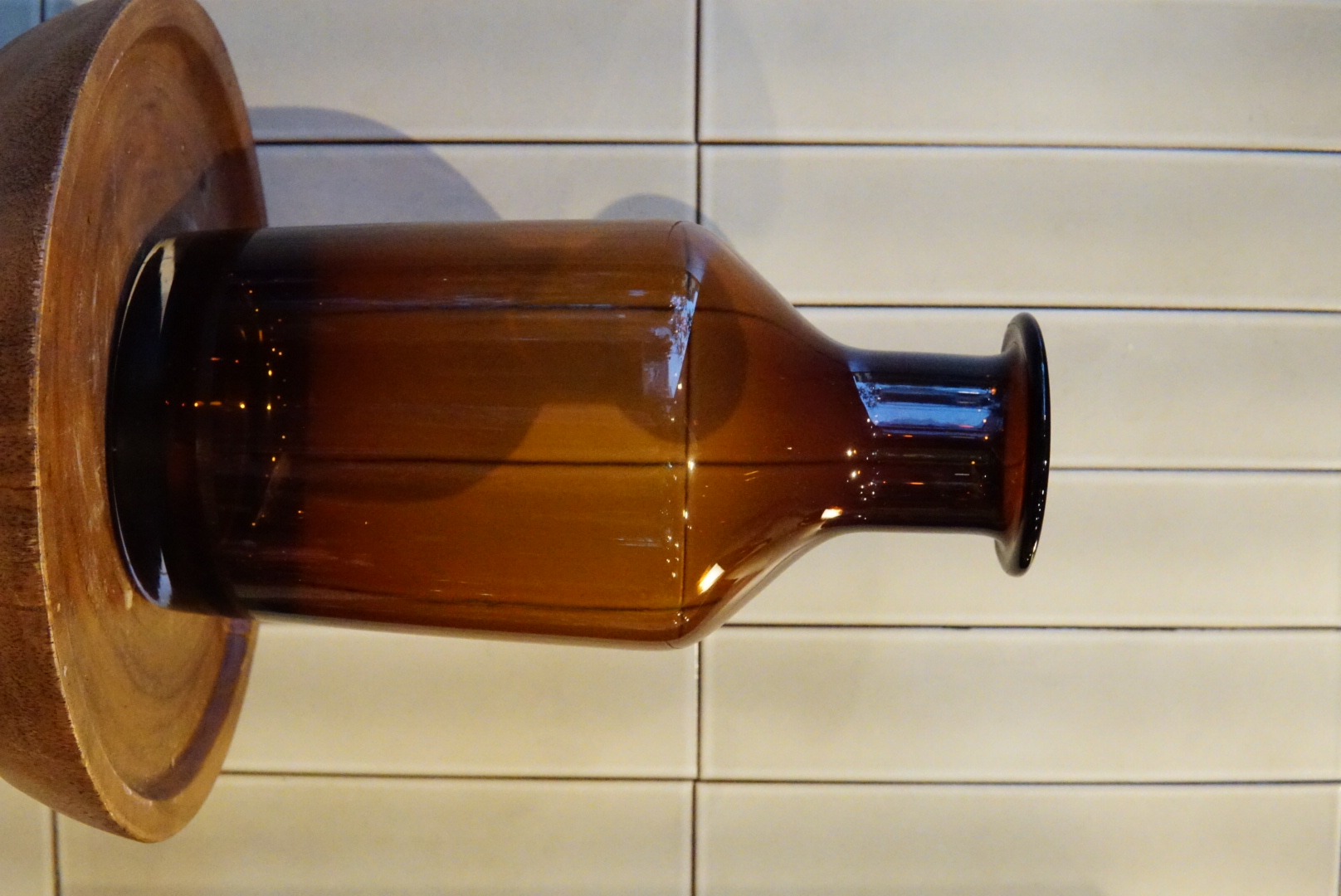 flower vase glass amber M